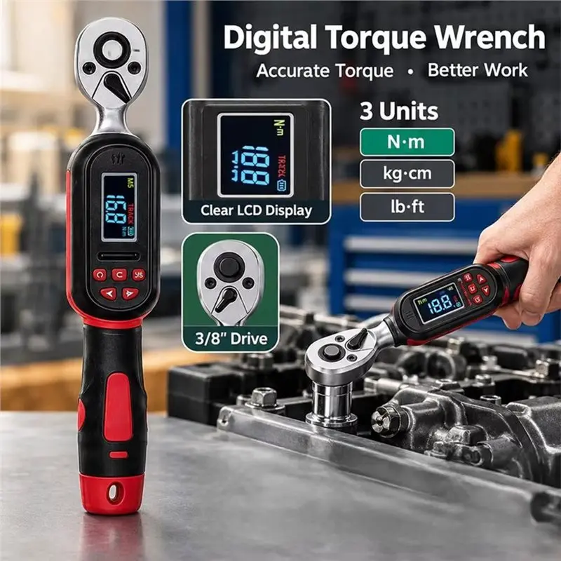 HLZS-With LCD Display For Auto Repair And Screw Fastening 3-60N·M Range And 72T Ratchet Head