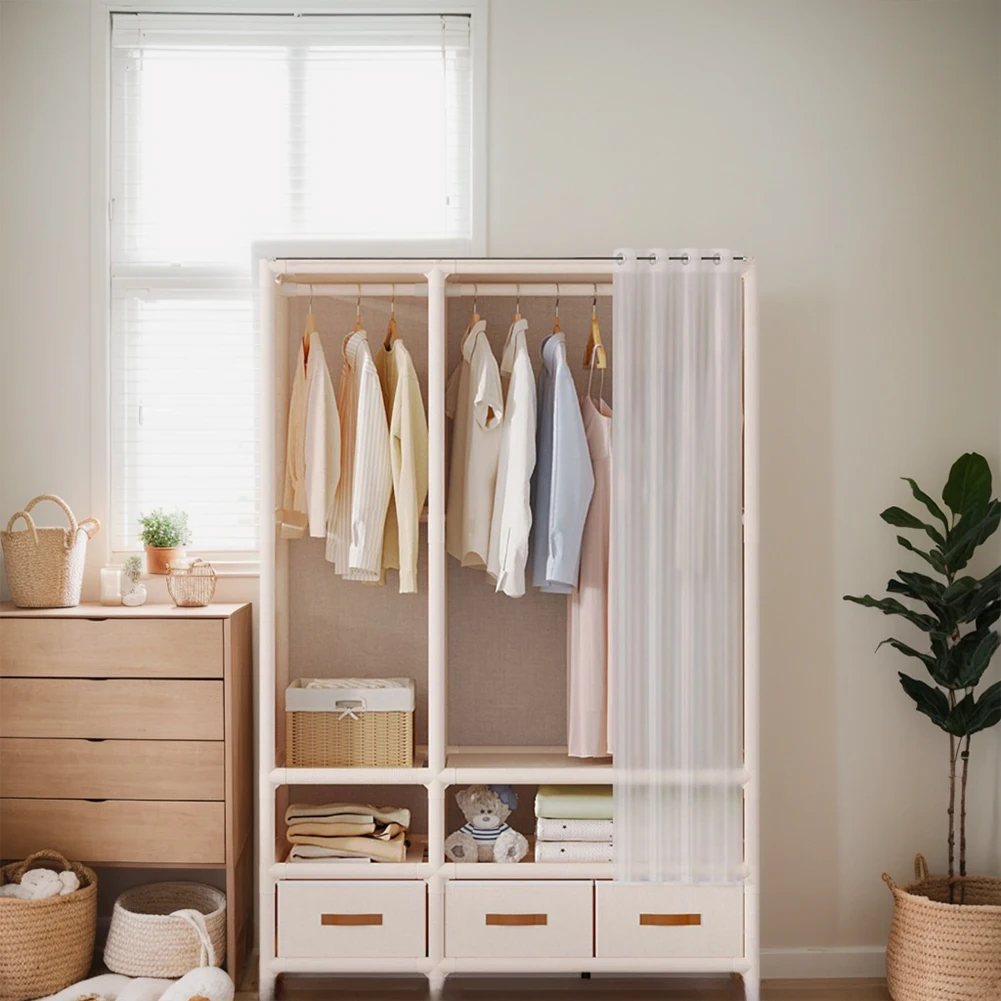 3-Drawer Metal Clothes Storage Rack with Removable Bins