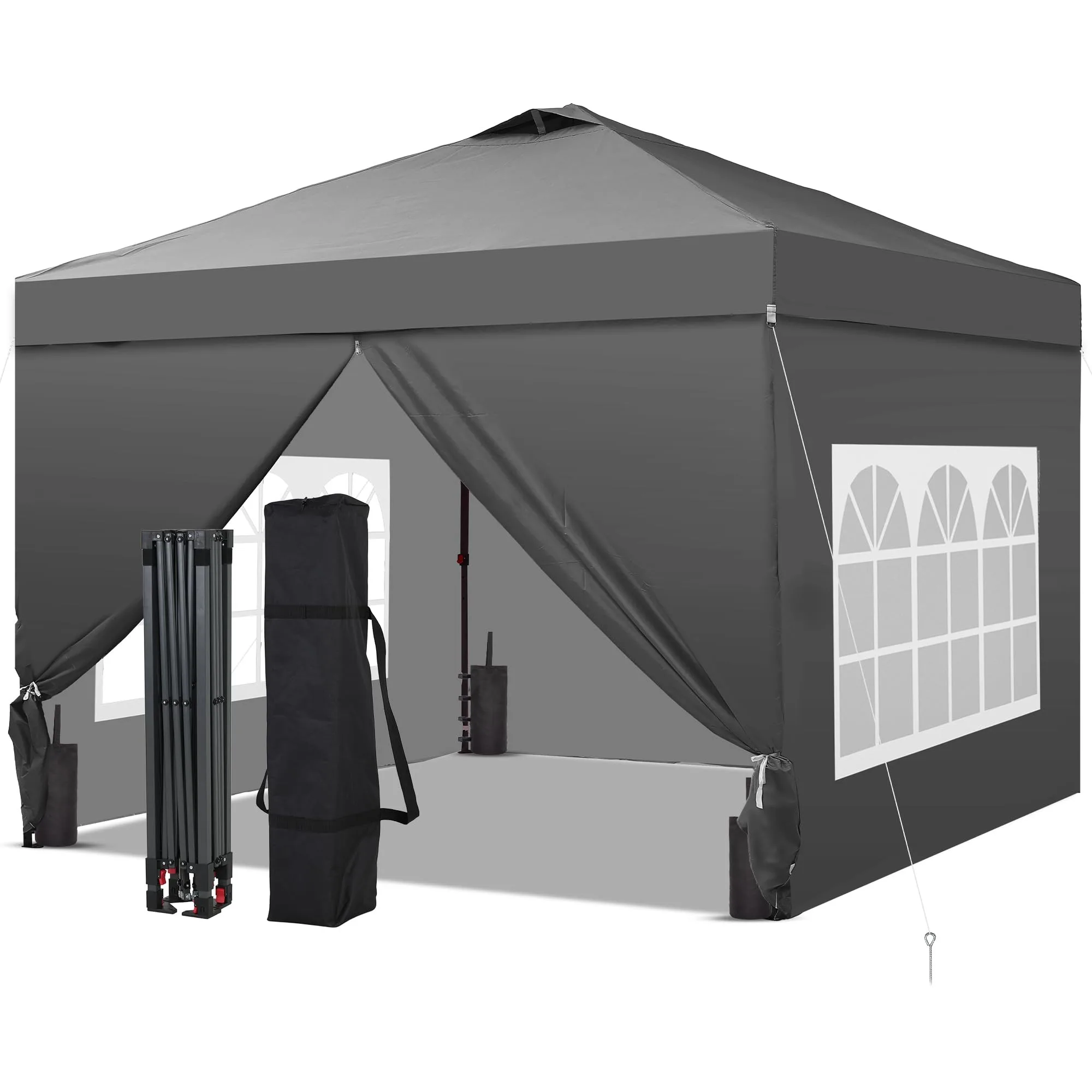 10x10FT -Up Tent — with 4-Side Walls & Vented Top, Portable Outdoor Event Tent for Garden, Poolside, Parks