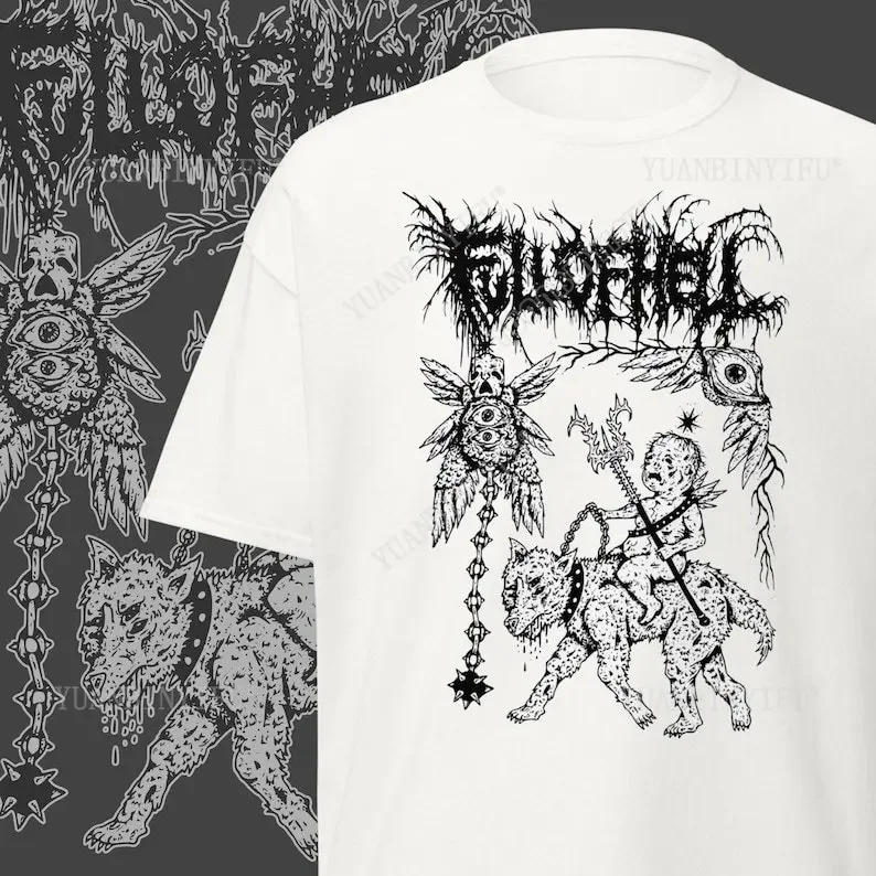 Full of Hell T-Shirt Grindcore Band Extreme Metal Merch cotton Vintage round neck Streetwear Tees Short Sleeve