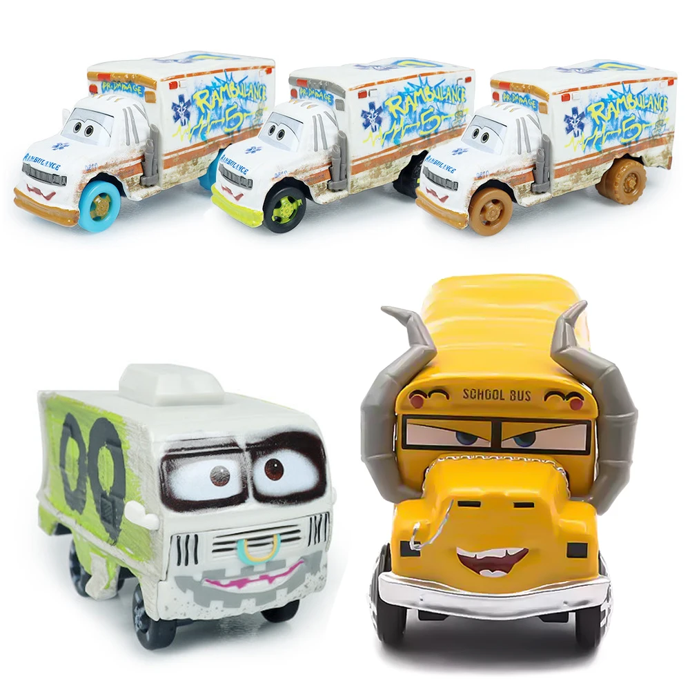Image of Cars 3 The Demolition Derby Events Rennwagen Dr. Damage Arvy Wohnmobil Miss Fritter Legierungs-Spielzeugauto für Kinder