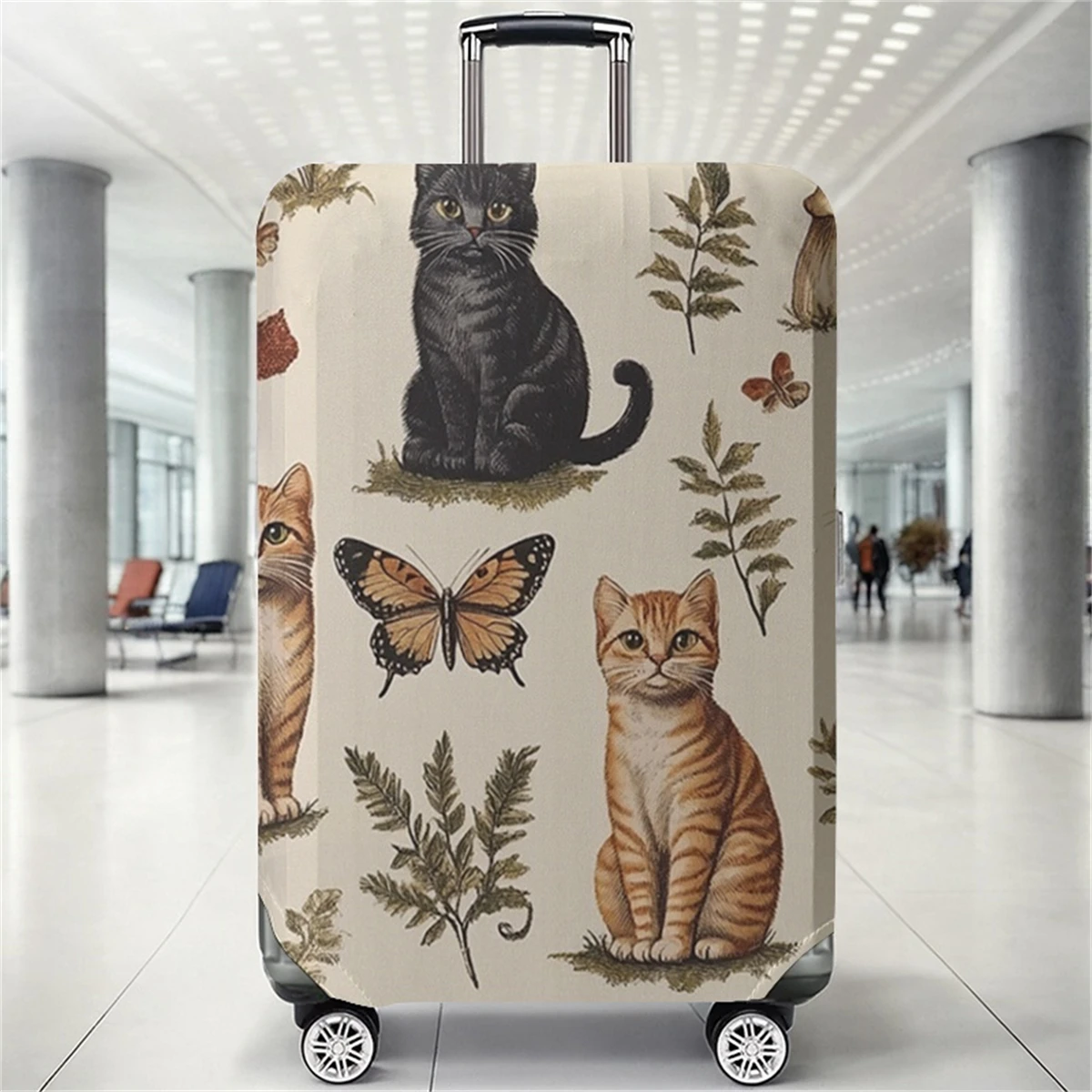 

Защитный чехол для багажа с кошачьим принтом, подходит для чемоданов 18-32 дюймов, чехлы для ручек чемоданов, дорожные аксессуары.