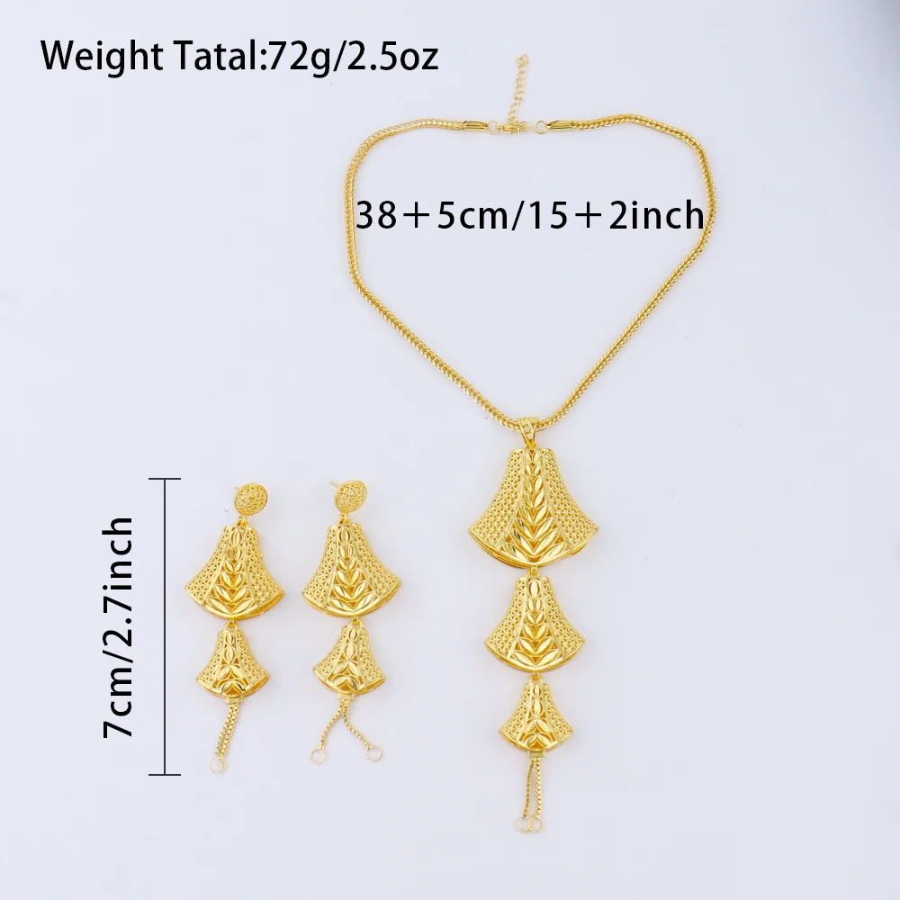 New Dubai African Jewelry Set for Women Party Gifts Wedding Accessories Luxury Color Necklace Earrings Sets For Ball