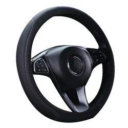 Car Interior Cover Steering Wheel Anti Slip Breathable Easy To Clean Easy To Store Gray Line Steering Wheel Cover