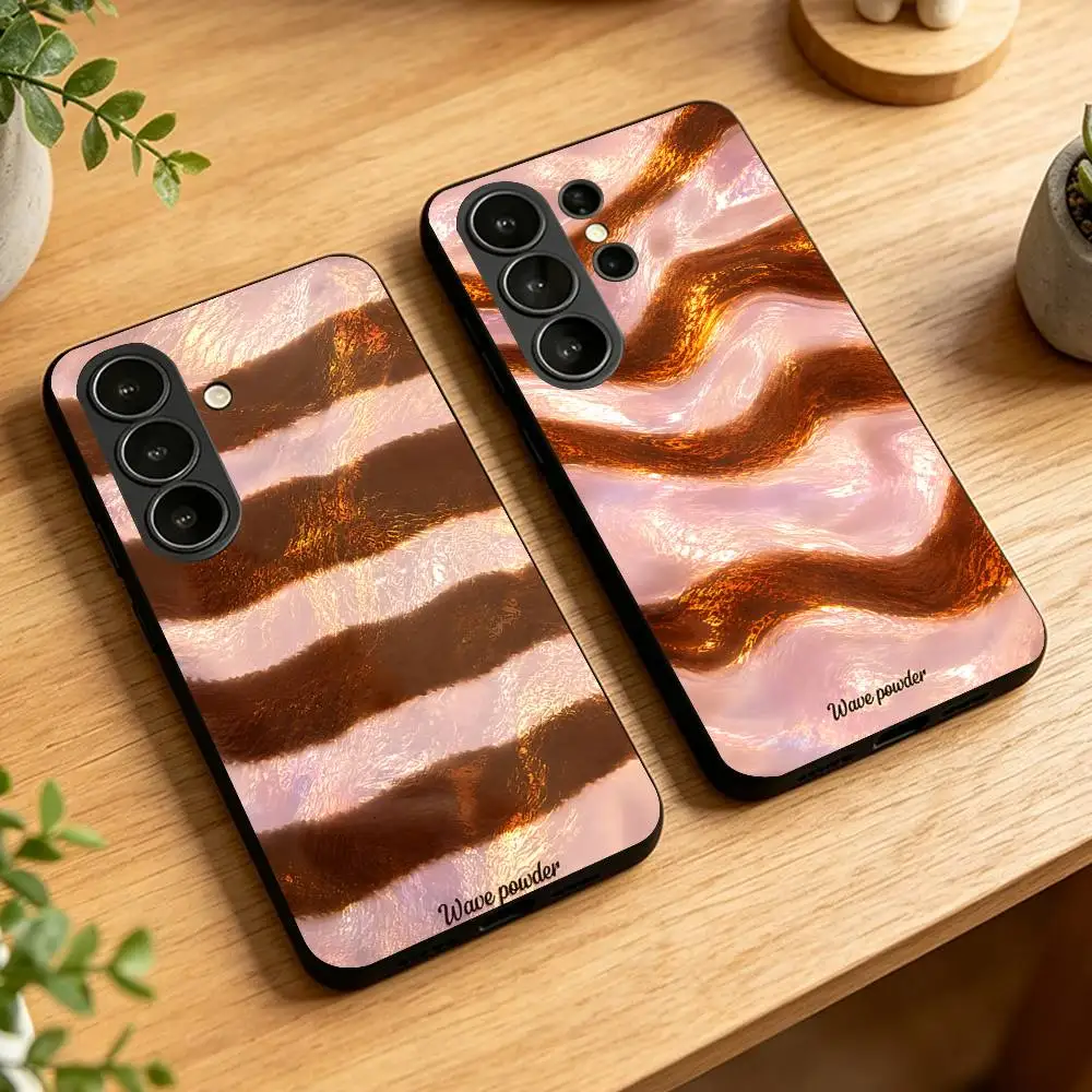 Brown Stripe Print Silicone Phone Case For Samsung Galaxy S21 S22 S23 S24ULTRA S25ULTRA FE Ultra Plus5G A52S S26 Cover