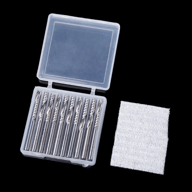 10 Pcs 4mm Shank Single Flute End Mill Cutter Router Bits 22m