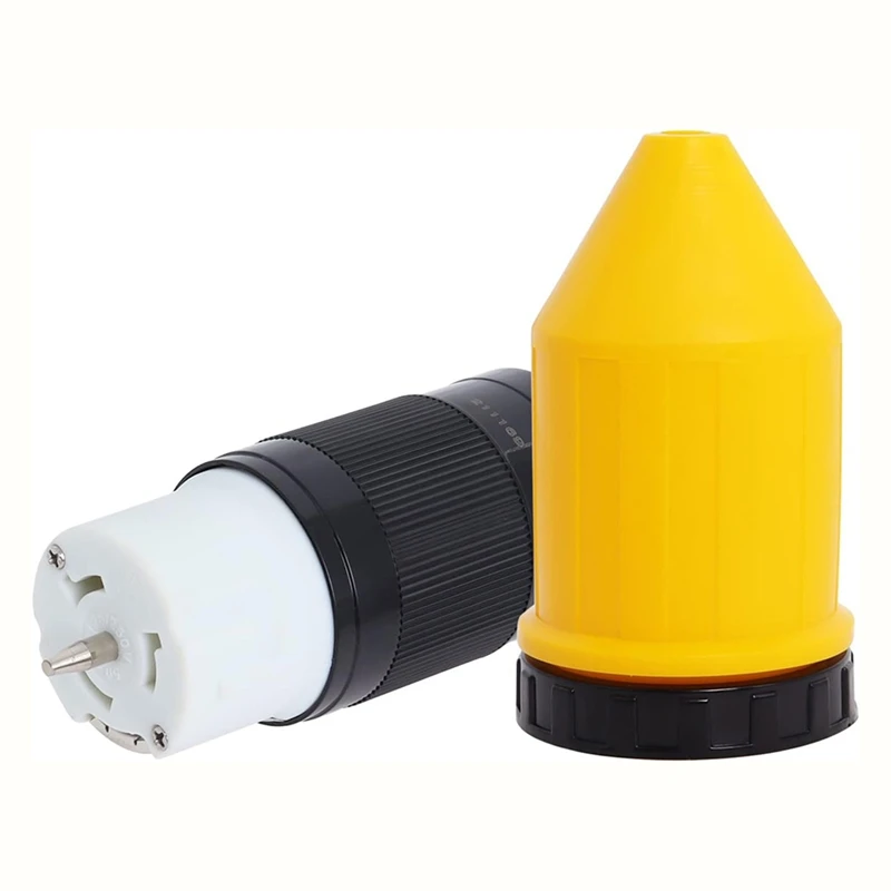 50AMP Twist Lock Plug Female With Protective Cover, 50 AMP Generator Connector, 125V/250V Generator Plug