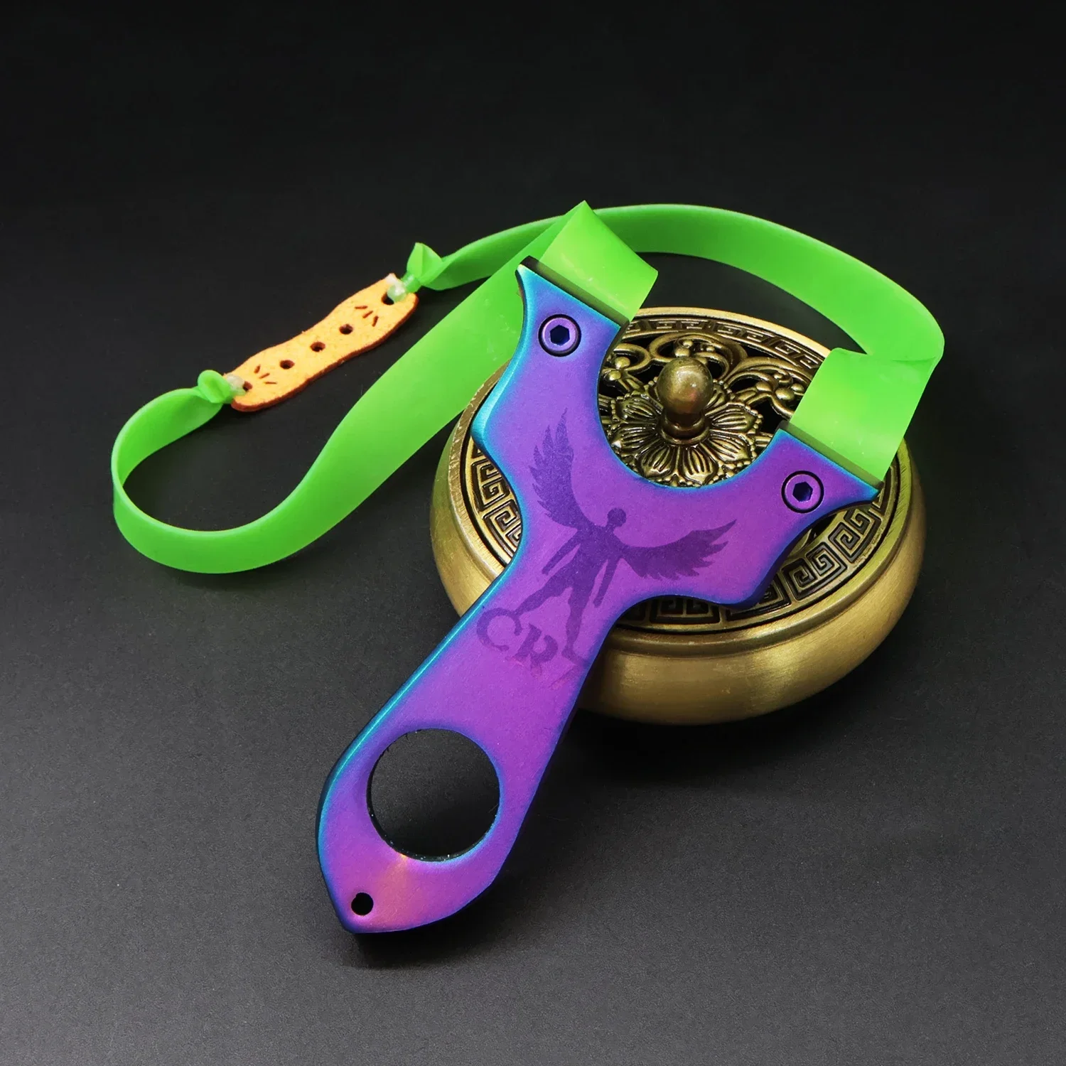 Colored Stainless Steel OTT Slingshot Handheld All-metal Integrated Slingshot For Hunting Shooting and Target Practice