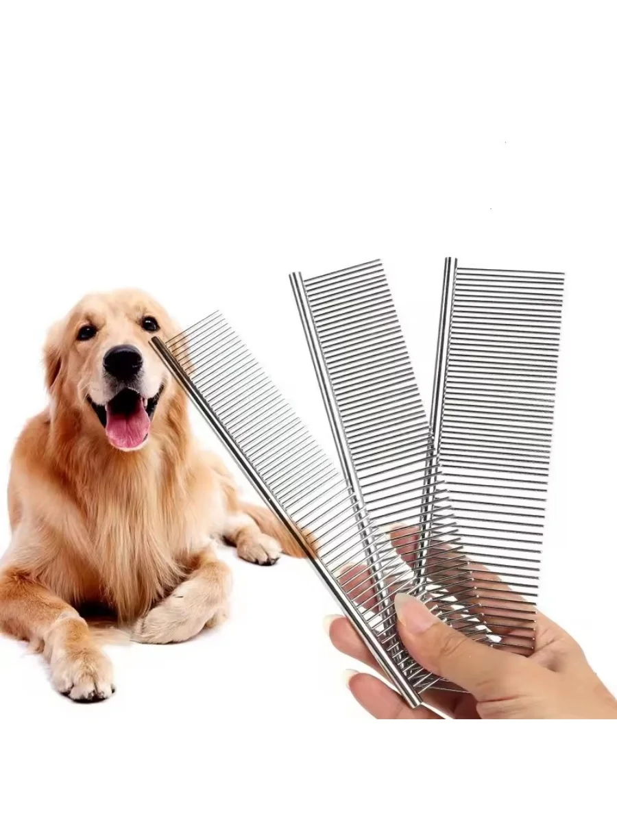 1 Piece Stainless Steel Dog Comb for Long Thick Fur, 19Cm*3.5Cm, Pet Grooming Detangling Comb Suitable for Long-Haired Dogs - view 3