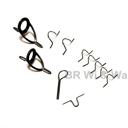 Imagen 2 del producto Juego de guía para caña de pescar con mosca, Kit de anillos de Alconita, Kit de guía de alta calidad FUJI KW, Color plateado forjado y gris esmerilado Br Wi & Wa