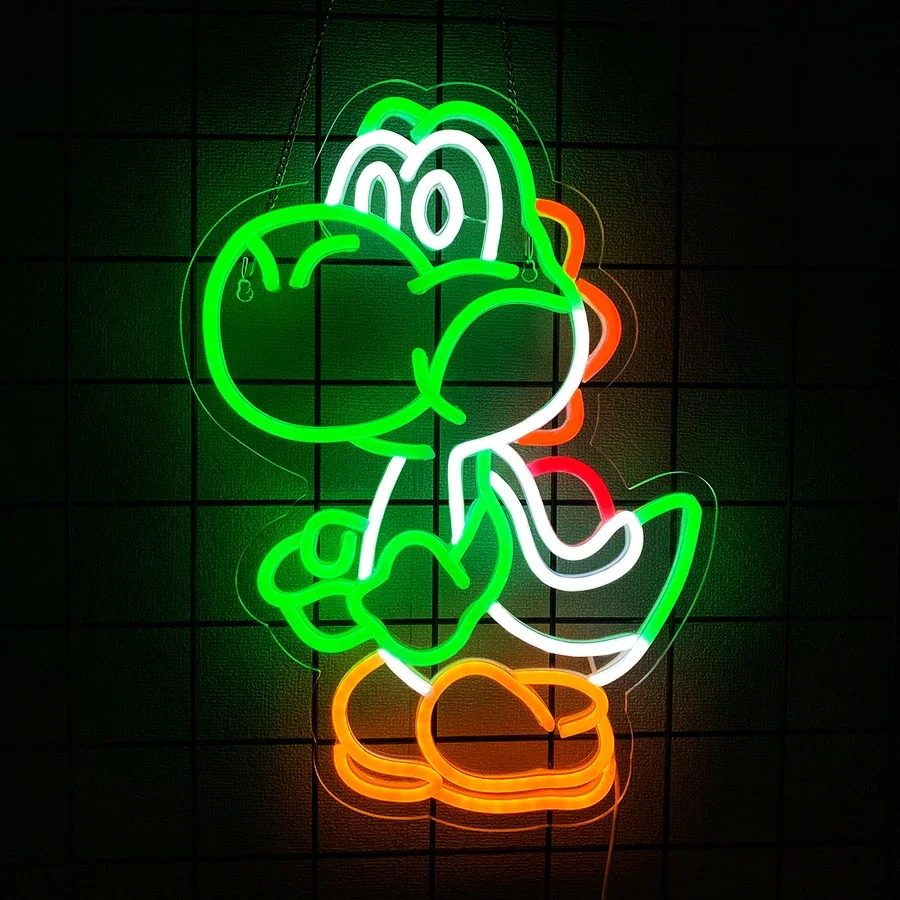 

Cute Cartoon Acrylic Dinosaur for Bedroom Led Gifts Friends. Neon Sign Wall Lamp Used Study Bar Game Novelty Lighting（new）