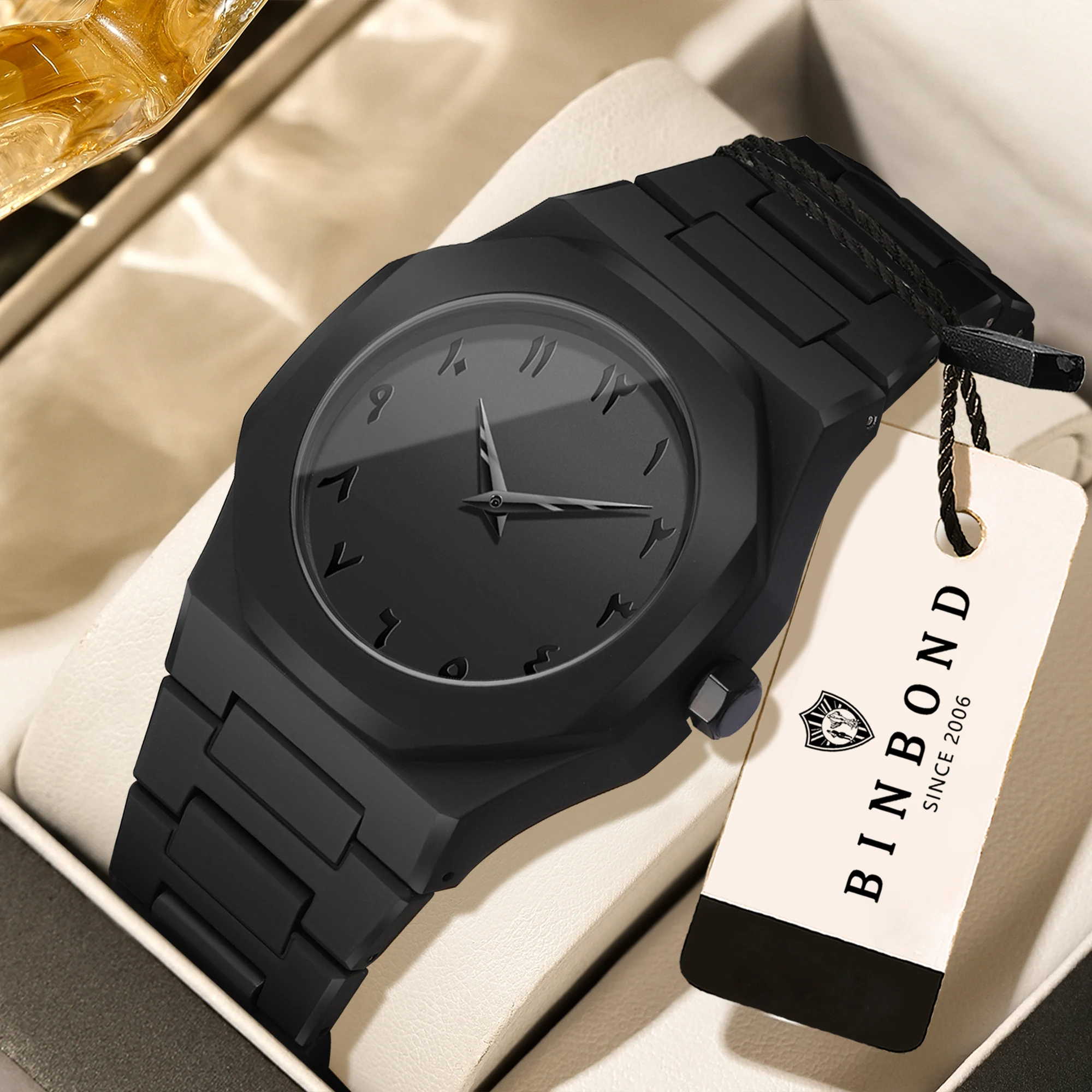 BINBOND Men's Luxury Quartz Wristwatch Waterproof Sport Reloj Fashion Casual Business Watch For Men Top Brand Men's Watches