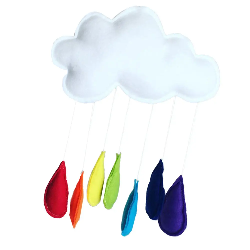 Pendentif nuage arc-en-ciel, décor suspendu pour chambre d'enfants, tente, Art mural, fil de coton en feutre, Durable et créatif pour bébé