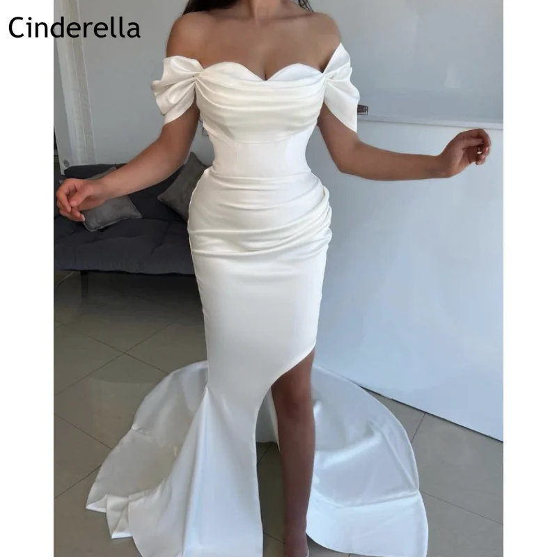 

Sexy Prom Dresses Sweetheart Side Slit High Quality Satin Mermaid Prom Dresses Lace Up Back vestidos de fiesta de noche 2024