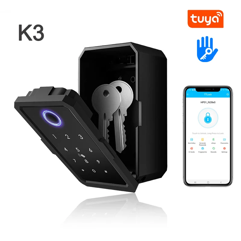 

K3 Smart Fingerprint Door Lock TT Lock Tuya Security Boxes Password Digital Inteligente Electronic Portable Lock Boxes