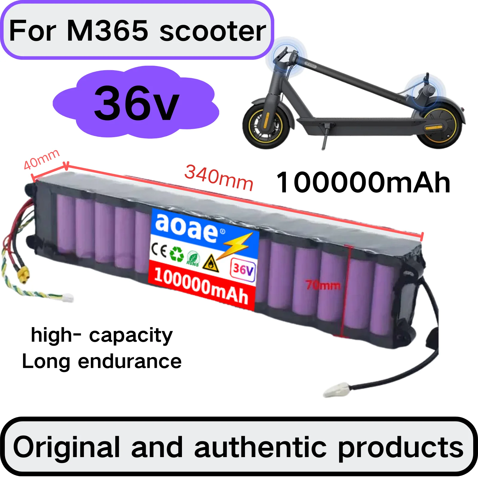 

36V Lithium Battery Pack 18650 Battery Pack 10S 3P For Xiaomi M365/1S Pro Electric Scooter Battery Pack,Scooter Accessories