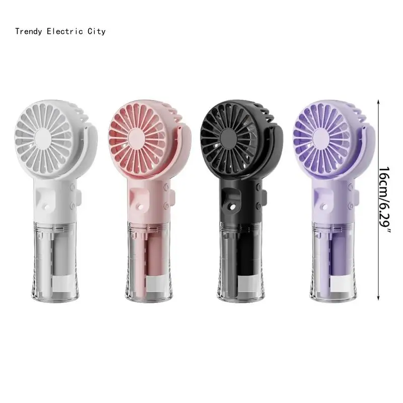 R9CD Handheld Misting Fan Mini Cooling Fan for Makeup Travel Rechargeable Fan Water Misting Fan 4 Speed