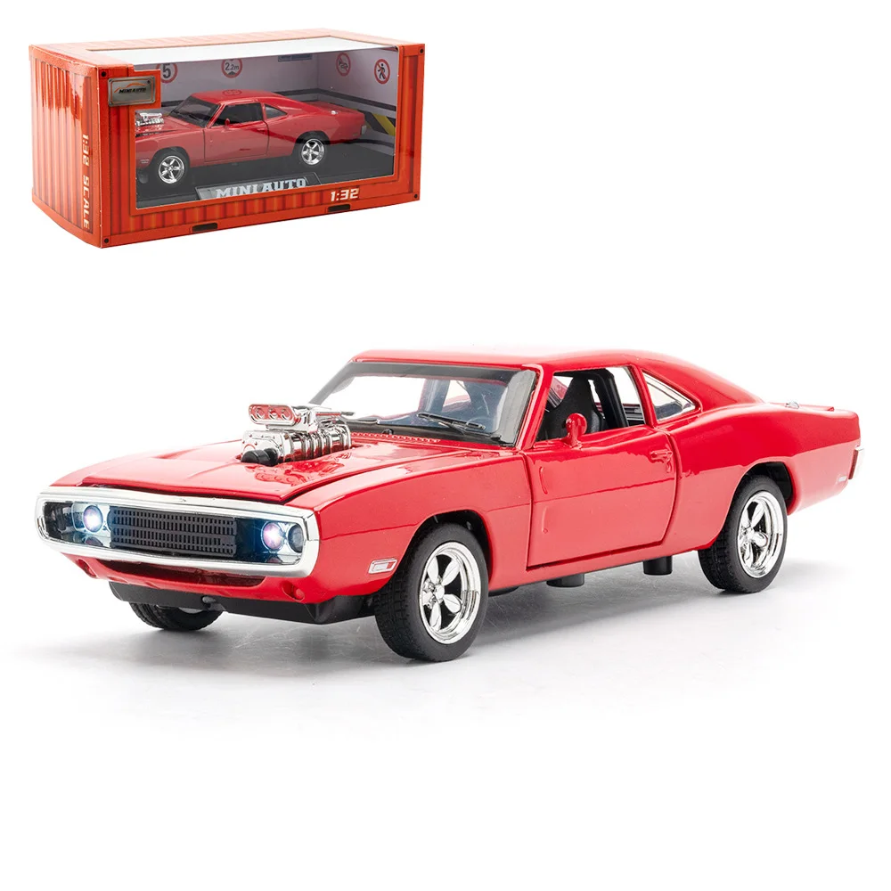 1:32 คลาสสิกตกแต่งรถFast Furious Charger 1970 รถSound Light Diecasts & Toy Vehicles Collectionของเล่น