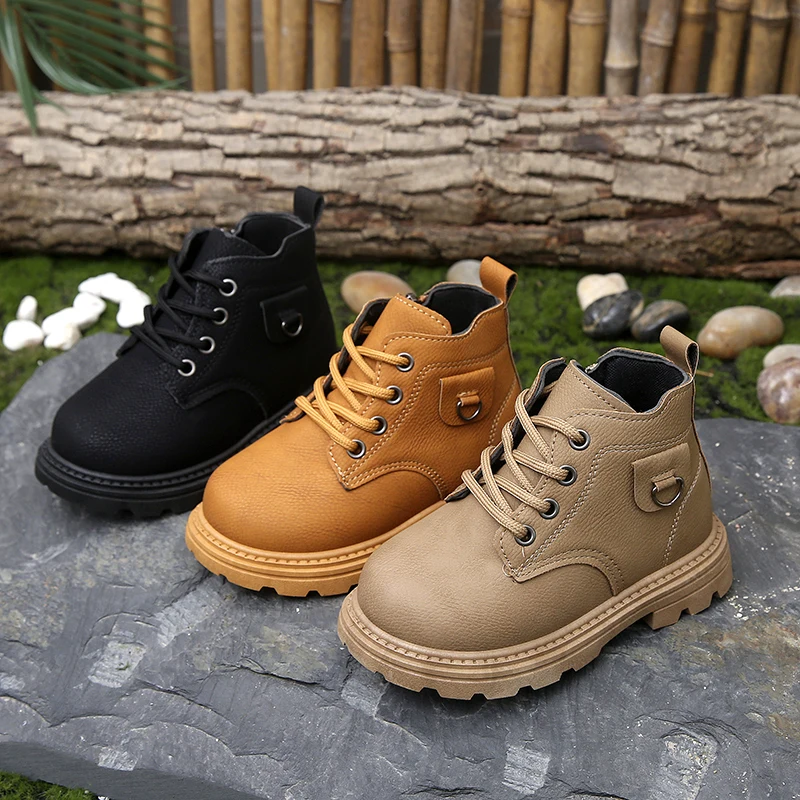 

Children Ankle Boots Retro Soft Bottom Kids Leather Boots Non-slip 2025 Autumn Winter New Boys Girls Short Boots Non-slip Trendy