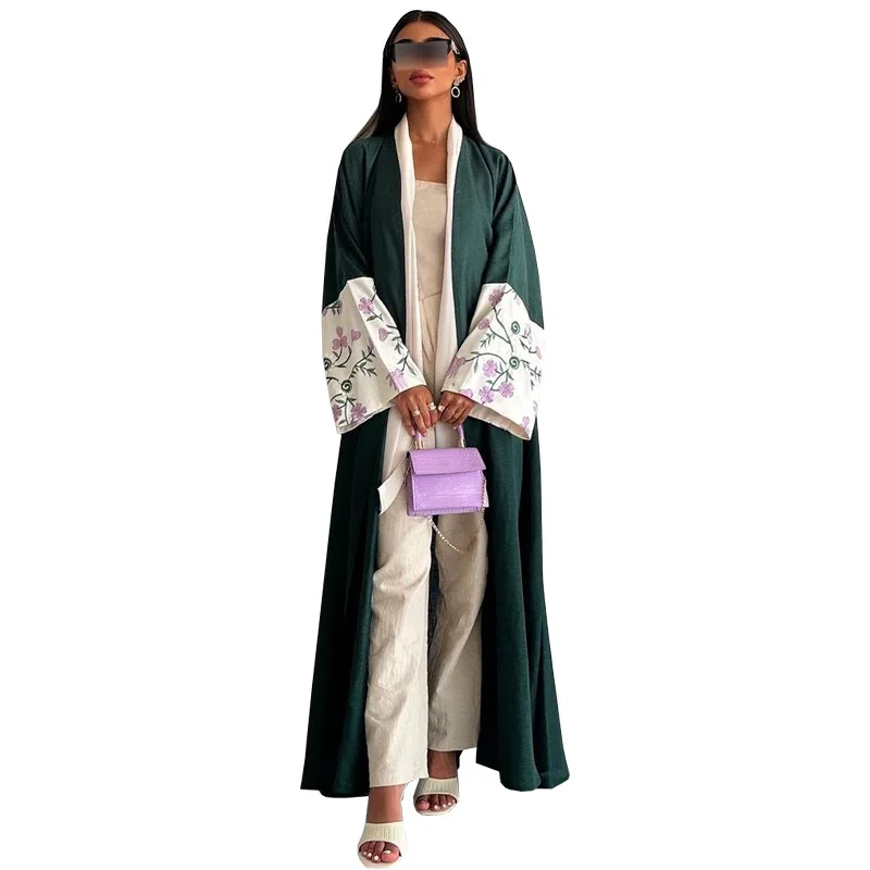 Dubai Naher Osten Strickjacke Robe bestickt Abaya muslimischen lose Mantel Mode Damen Kleidung Robe