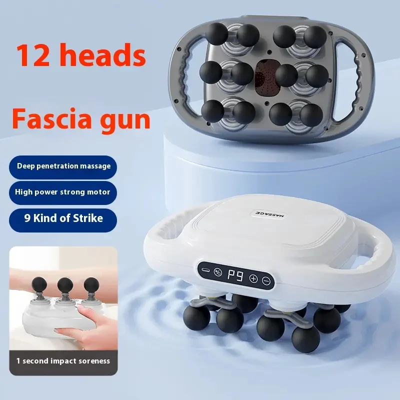 

Fascia With 12 Massage Heads Backrest Massager Deep Tissue Professional Muscle for Full Body Muscle Pain Relief