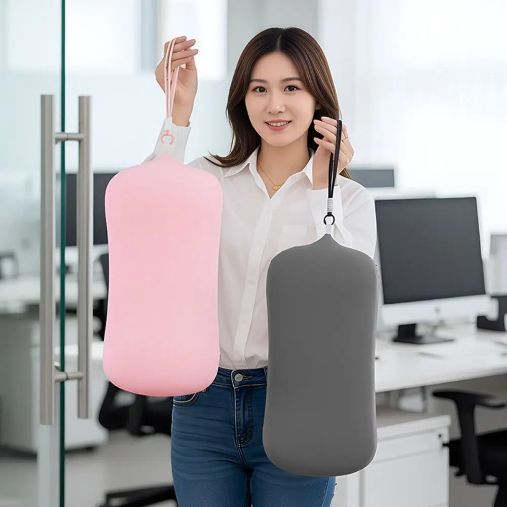 Ice Silk Office Nap Pillow Slow Rebound Ergonomic Summer Cooling Pillow Soft with Carrying Lanyard Bed Pillow Break Time