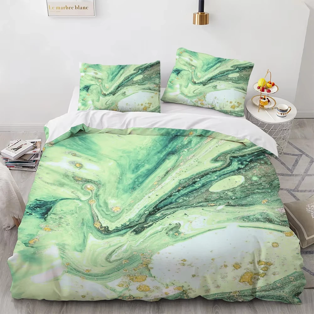 Marble Duvet Cover Twin Queen Size with Zipper Closure Abstract Stone Pattern Comforter Cover Marble Pattern Printed Bedding Set