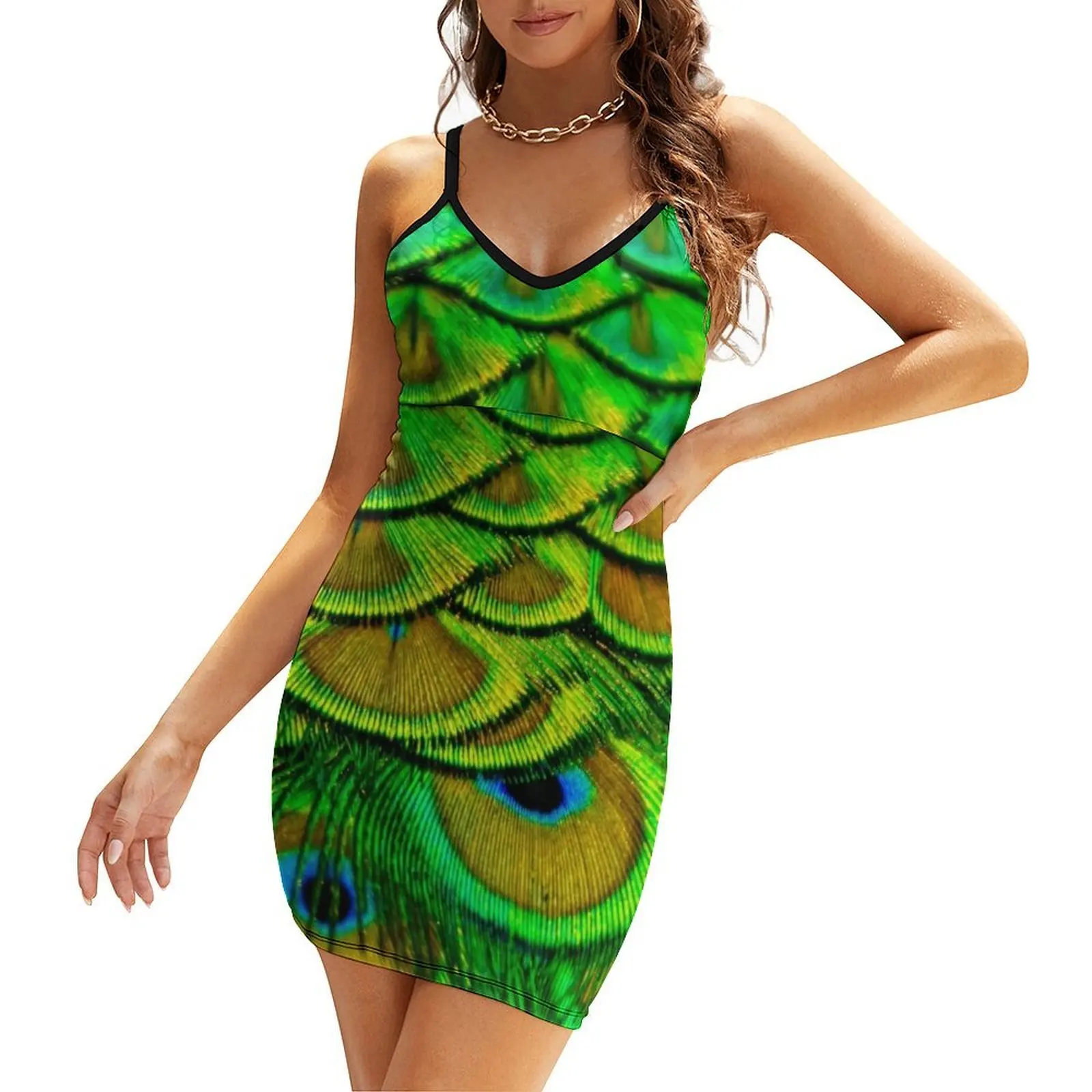 

Peacock Feathers Sling Dress summer dresses women 2025 birthday dresses for women Bride dresses