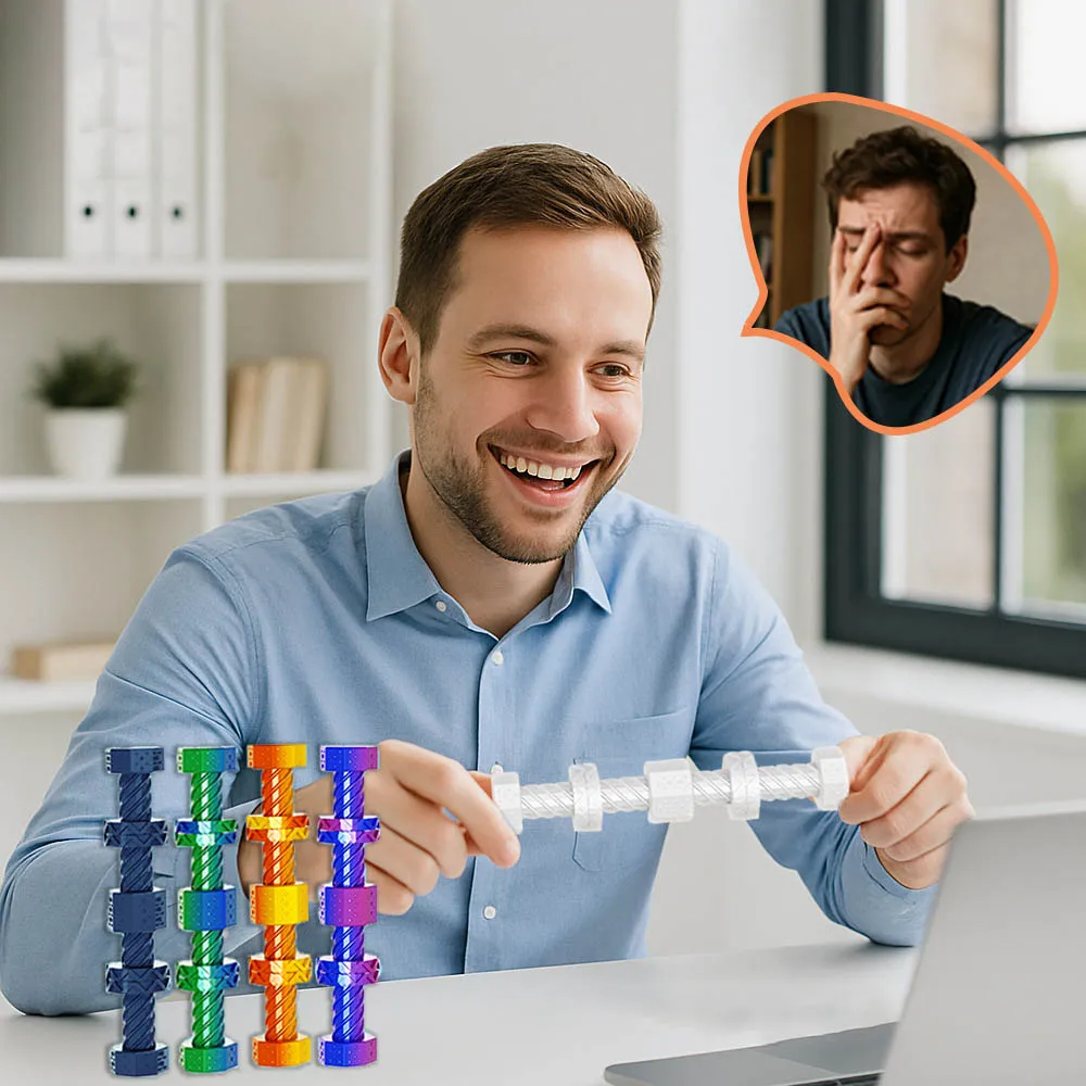 3D Gedrukt Dual Head Schroef Spinning Vingertop Speelgoed Leuke Spiraal Voor Kinderen Volwassen Stress Relief Speelgoed Hand Spinning ADHD Autisme Fidget