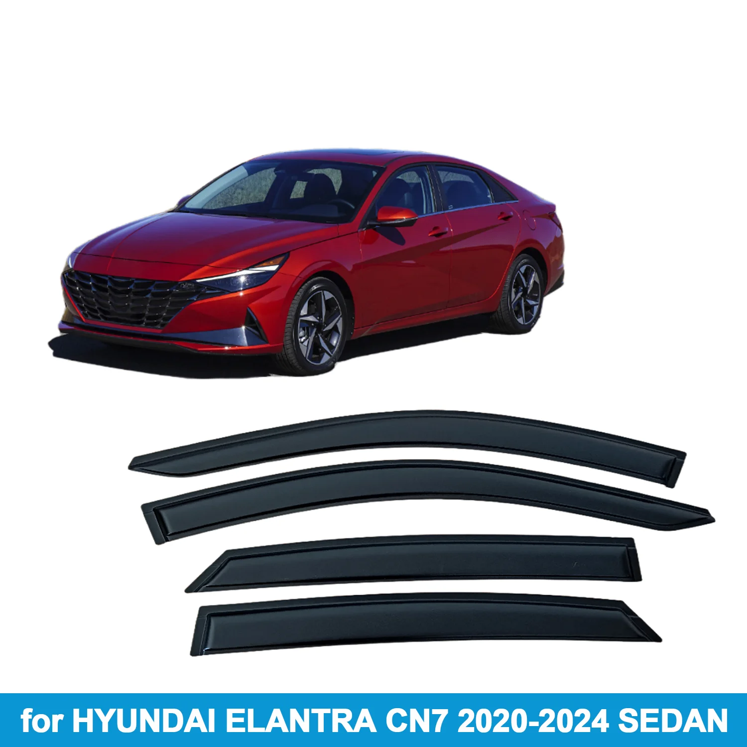 

Оконный козырек для HYUNDAI ELANTRA CN7 2020-2025 SEDAN, защита от дождя, боковой дефлектор, защита от атмосферных воздействий, лента для наружного крепления