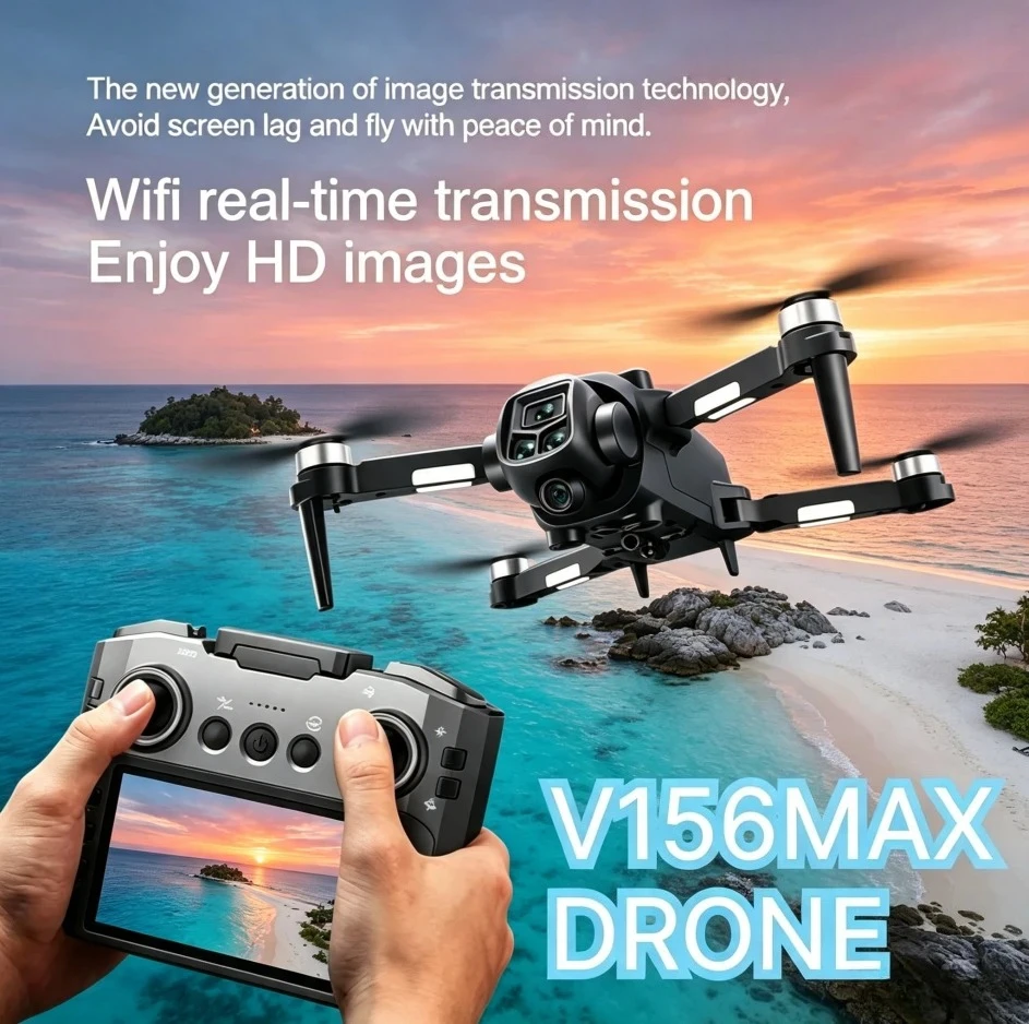 Original V156MAX Foldable GPS Drone 8K Dual Camera 5G WIFI FPV Screen Remote Obstacle Avoidance Brushless RC Aerial Quadcopter