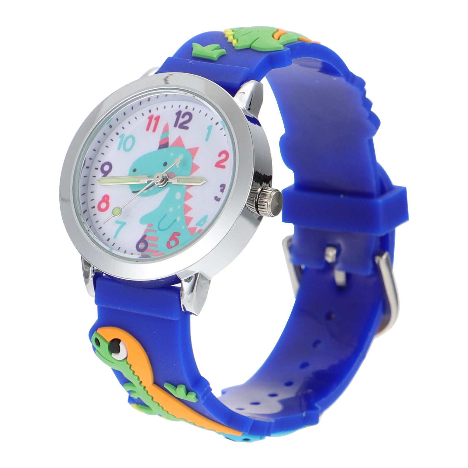 

3D Dinosaur Watches Blue Silicone Child Cartoon Animal Wrist Watch Waterproof Kids Gifts Student Birthday Present Toddler