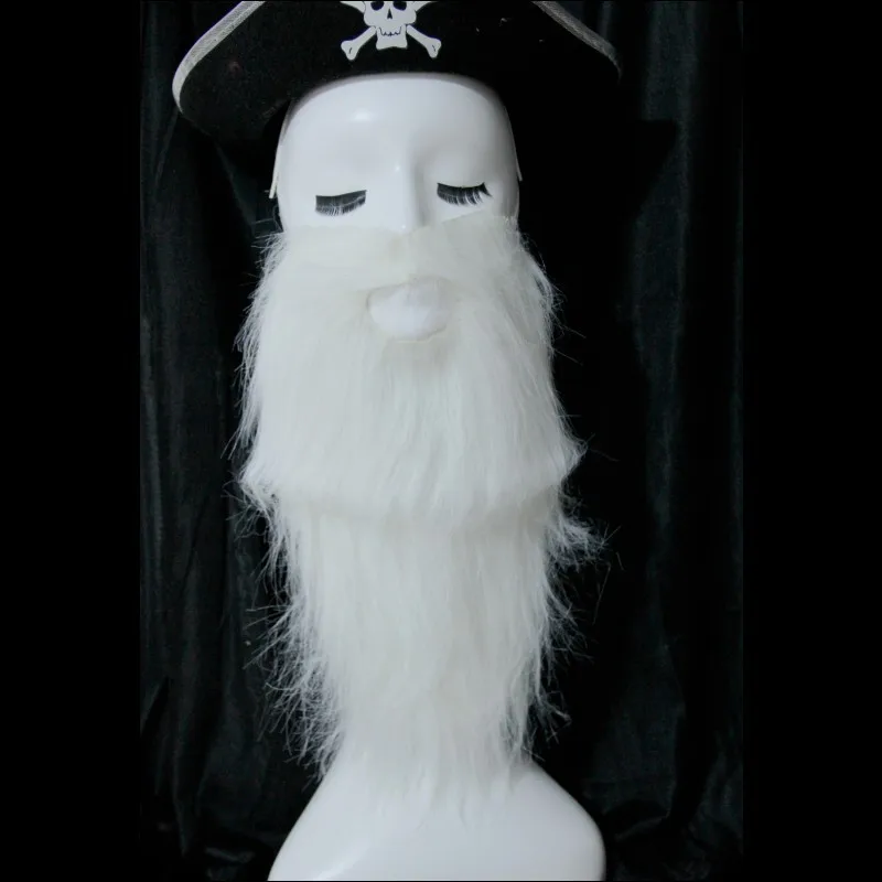 Barbe Longue Blanche Père Noël, Accessoires de ixCosplay, Vieil Homme, Grand-père, Tissu Shaggy, Décorations de Noël