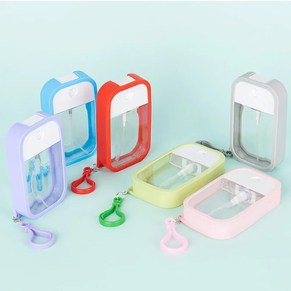 

38ml Empty Perfume Credit Card Sprayer Bottle Mist Empty Hand Sanitizer Bottle with Silicone Holder Sleeve Perfume Bott Key Ring