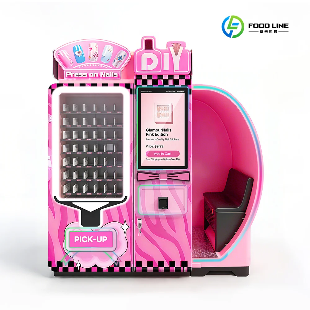 Booth‑Installed Nail Art Printer Vending Machine, Touch Screen Unattended DIY Printing Equipment for Public Places Custom