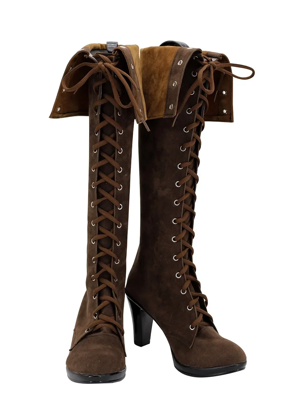 DMC4 Lady Cosplay Boots Brown High Heel Leather Custom Size Halloween Party Costume for Women