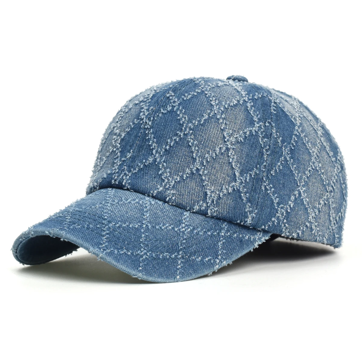 

Lattice Washed Cotton Baseball Cap Men Women Vintage Denim Dad Hat Adjustable Trucker Style Low Profile