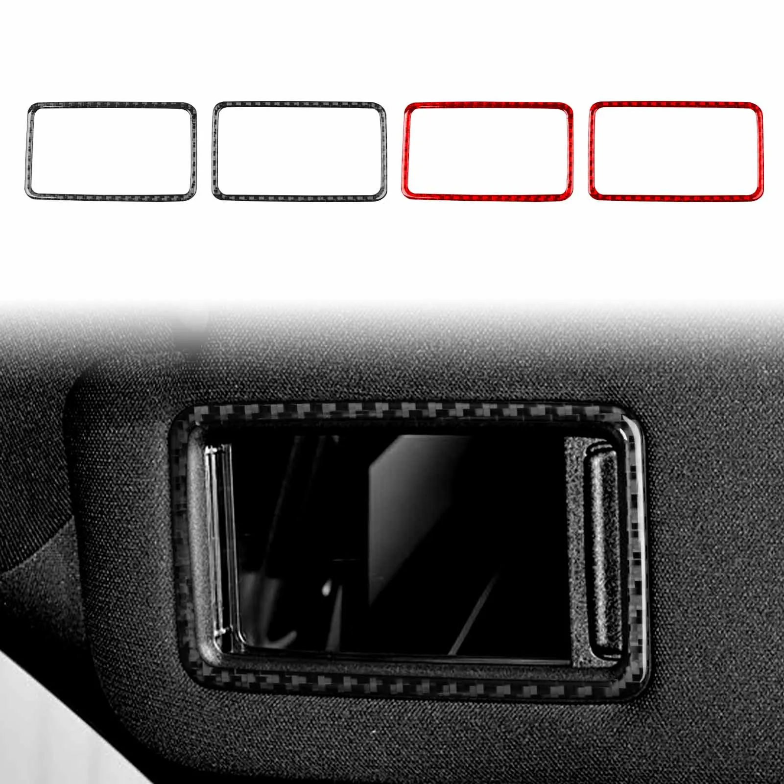 Real Soft Carbon Fiber For Toyota Camry 2024 2025 2026 XV80 Car Interior Accessories Sun Visor Vanity Mirror Frame Cover Sticker 2