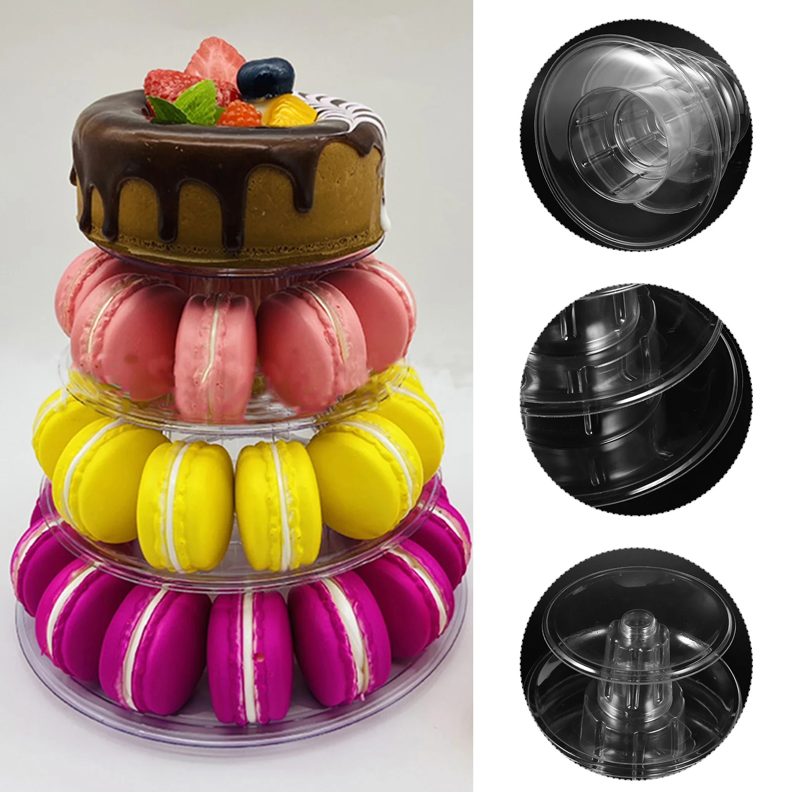 Show Rack Display Shelf Macaron Stand Cake Towel Paper Cup Plastic Four-tier Party Cupcake Holder