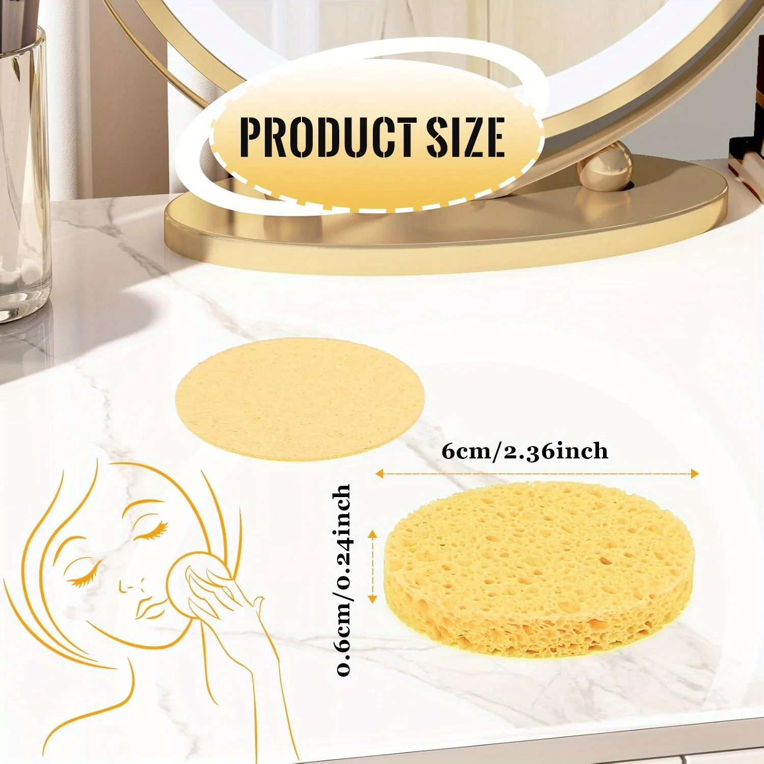 10PCS Face Sponge Round Makeup Remover Tool Natural Wood Pulp Cellulose Compress Cosmetic Puff Facial Washing Sponge Towel