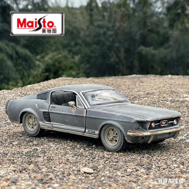 マイスト 1/24 1967年式 フォード マスタング GT 合金製 オールド ラスト スポーツカー モデル ダイキャスト メタル クラシック レトロカー 車両モデル 子供向けギフト