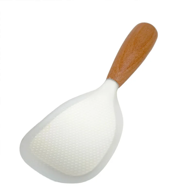 Silicone Rice Paddle with Stand - Non-Stick Food Grade Serving Spoon for Rice Cooker, Sticky-Free Dishwasher Safe Kitchen Utensi