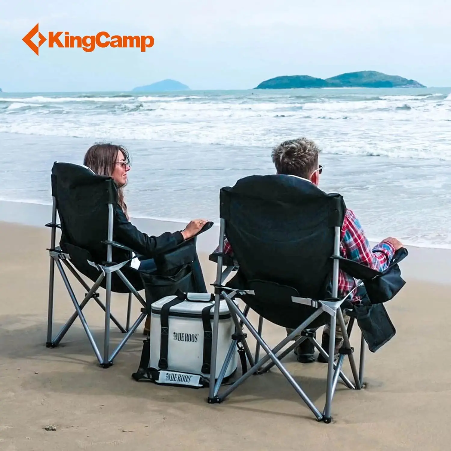 Camping Chairs with Cooler Bag Padded Folding Camping Chair for Adults with Adjustable Armrest Foldable Camp Chair Cup Holder Si