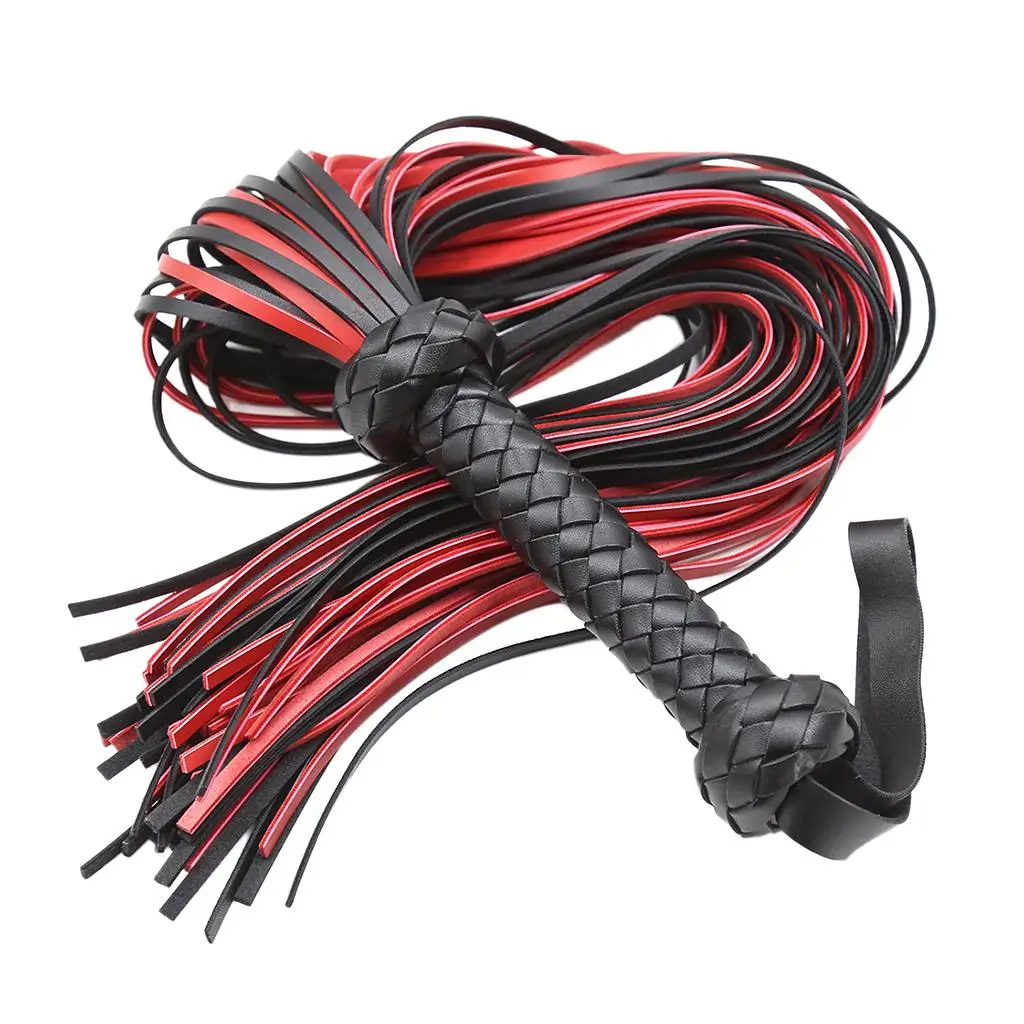 

PU Leather Whips Tassels Braided Handle Retainer Party Accessories