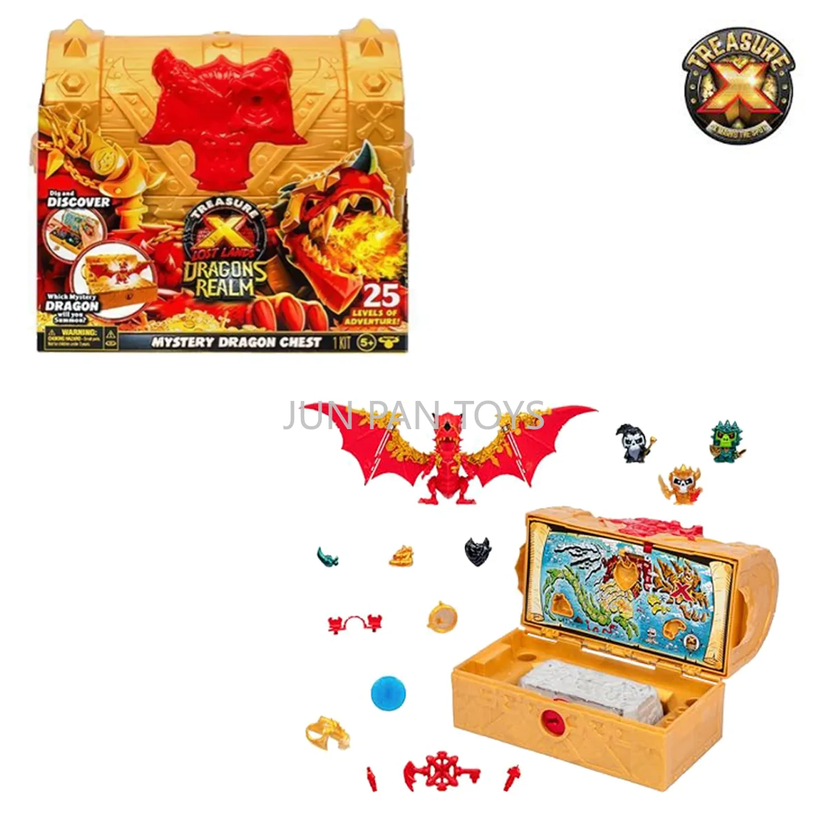 Figura de Acción Original Treasure X Dino Gold Mini Dino Hunters, Dinosaurio de las Tierras Perdidas, Reino de Dragones, Cofre Misterioso, Regalo Sorpresa para Niños