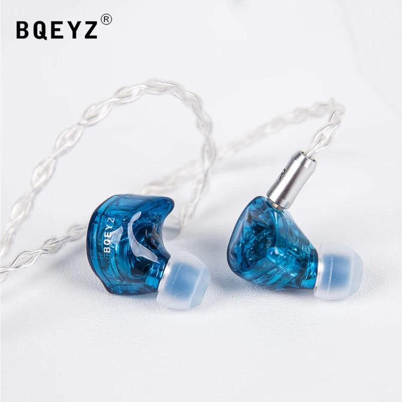 BQEYZ-Écouteurs intra-auriculaires HIFI IEM, 3 membranes hybrides, isolation du bruit avec poignées amovibles, câble de prise 2.5/3.5/4.4mm