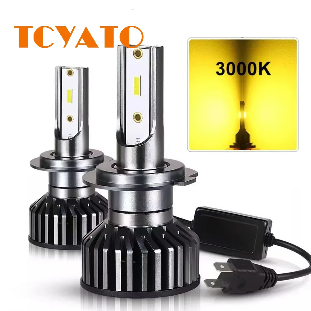 

Автомобильные фары H4 H7 LED H11 9005 3000K желтый свет 6000K белый свет прожектор king 160W 24000LM освещение 1860 CSP12V светодиодная головка