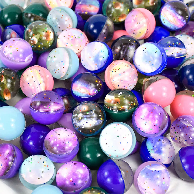 

10pc 32mm Glitter Jumping Bounce Balls Outdoor Sport Toy Moon Star Elastic Printing Ball Educational Stress Relief Toys Teaching