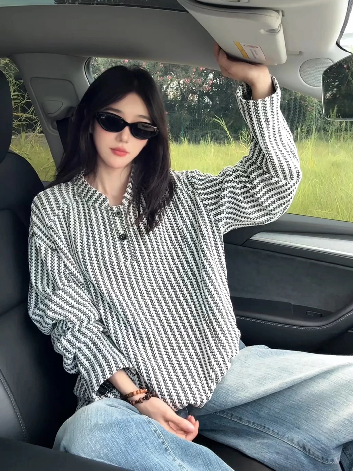 

Мужская толстовка в американском стиле с узором «рыбья кость», с длинным рукавом, воротником «хенли», осенняя, модная, в клетку, в стиле «ленивый шик», базовая рубашка-футболка