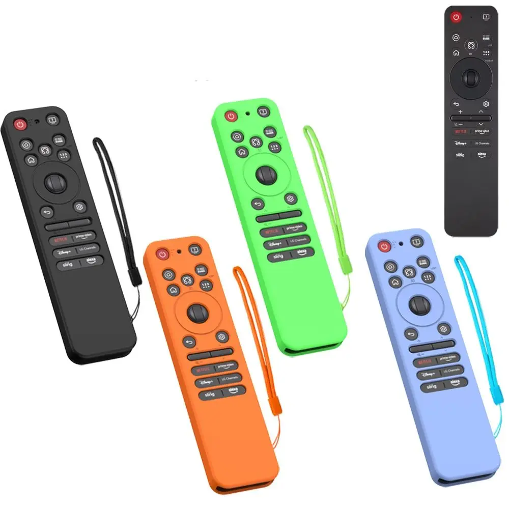 Silicone Remote Control Case Shockproof Anti-scratch Remote Protective Cover with Lanyard Remote Control Shell for LG MR25GA